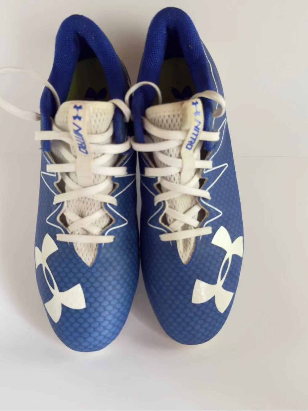 Under Armour Blue and Lime Green Athletic Shoe Interior